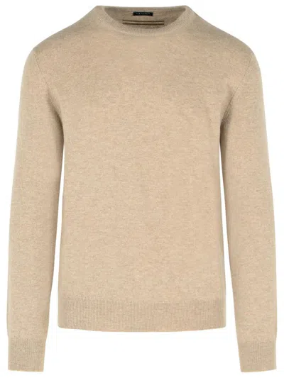 Zegna 'oasi' Beige Cashmere Sweater In Neutral