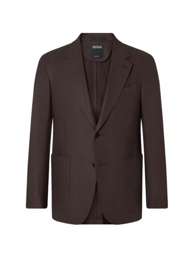 Zegna Oasi Brown Linen Jacket