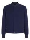 Zegna Water Repellent Elements Oasi Cashmere Bomber Jacket In Blue