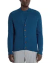 Zegna Oasi Cashmere Button Front Cardigan In Bright Teal Blue