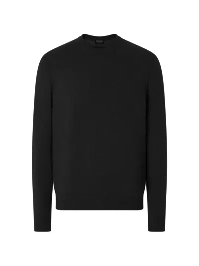 Zegna Oasi Cashmere Crew-neck Sweater In Black