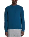 Zegna Oasi Cashmere Crewneck Sweater In Bright Teal Blue