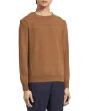 Zegna Cashseta Light Crewneck Sweater In Brown