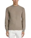 Zegna Oasi Cashmere Crewneck Sweater In Light Taupe