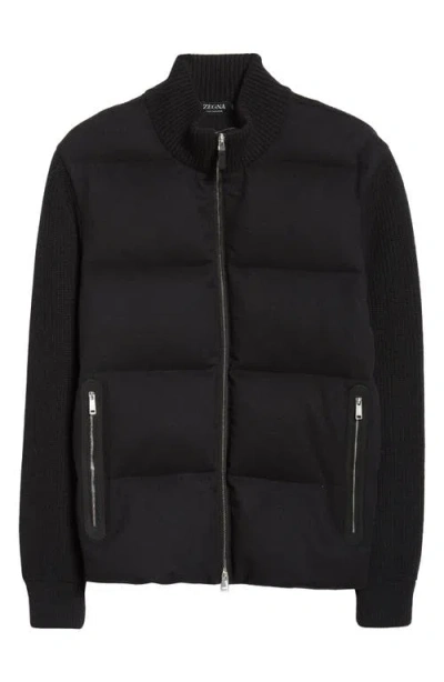 Zegna Oasi Cashmere Down Puffer Jacket In Black