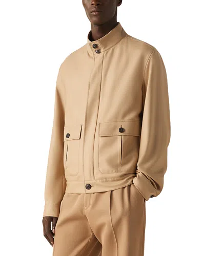 Zegna Oasi Cashmere Elements Blouson Jacket In Brown