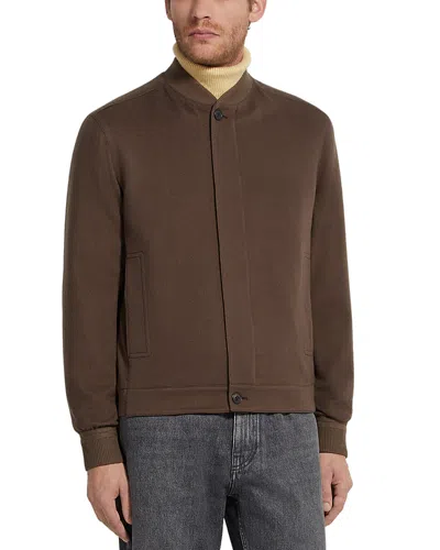 Zegna Oasi Cashmere Elements Bomber Jacket In Brown
