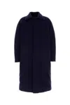 Zegna Wool Coat With Collared Design And Front Pockets In Blue