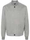 Zegna Men's Cashmere Concealed-zip Blouson Jacket In Grey