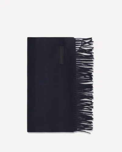 Zegna Oasi Cashmere Fringed Scarf In Blue