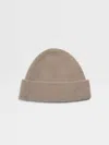 Zegna Bonnet En Oasi Cashmere Taupe Clair In Neutral