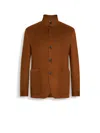 Zegna Oasi Cashmere Il Conte Chore Jacket In Dark Foliage