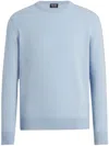 Zegna Oasi Cashmere Jumper In Light Blue