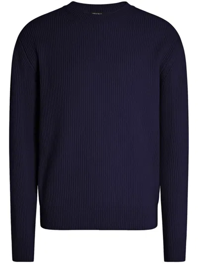 Zegna Luxury Cashmere And Silk Blend Sweater In Blue