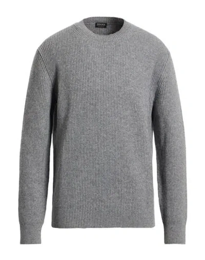 ZEGNA ZEGNA OASI CASHMERE MAN SWEATER GREY SIZE 40 CASHMERE