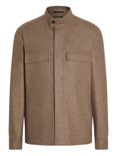 ZEGNA OASI CASHMERE MOCK-NECK JACKET