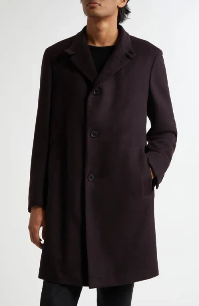 Zegna Oasi Cashmere Overcoat In Dark Brown