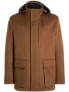 Zegna Oasi Cashmere Padded Overjacket In Brown