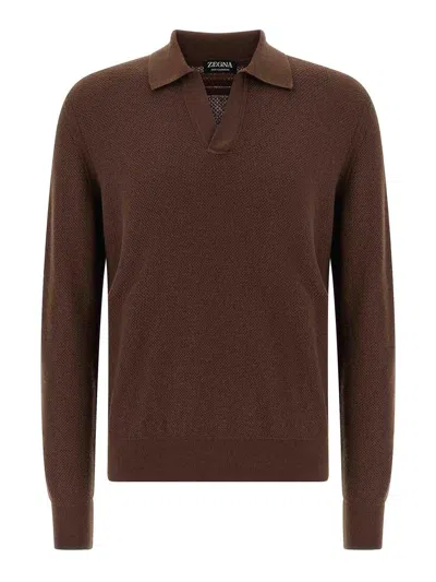 ZEGNA POLO - MARRÓN