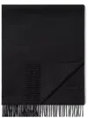 Zegna Blue Cashmere Scarf In Black