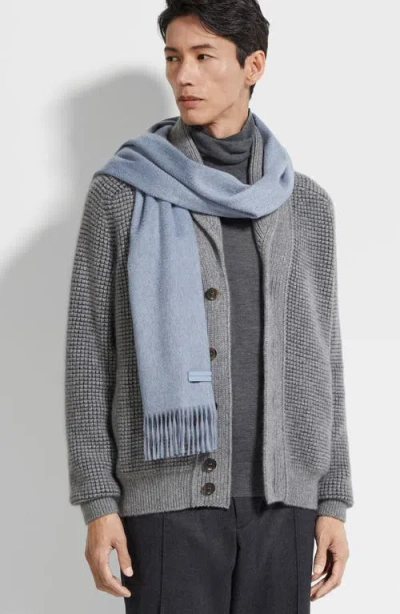 Zegna Oasi Cashmere Scarf In Blue
