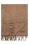 Zegna Fringed Cashemere Scarf In Brown