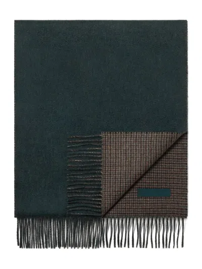 Zegna Dark Brown And Dark Green Oasi Cashmere Scarf