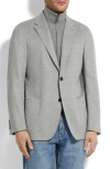 Zegna Oasi Cashmere Sport Coat With Detachable Bib In Burgundy
