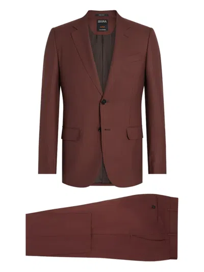 Zegna Oasi Cashmere Suit In Burgundy
