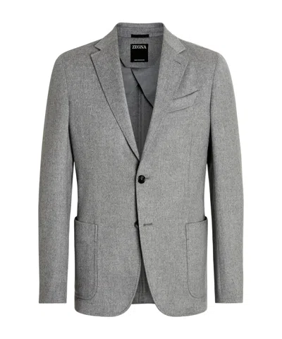 Zegna Oasi Cashmere Suit Jacket In Gray