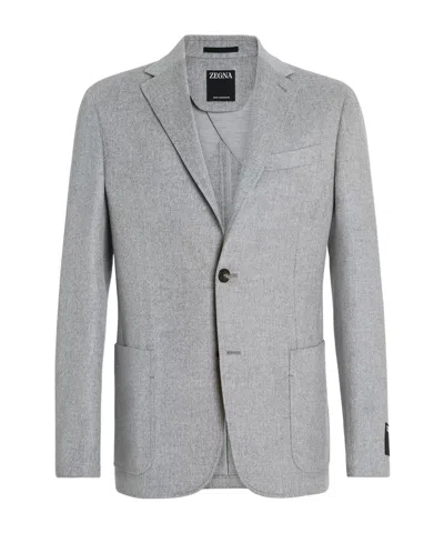 Zegna Oasi Cashmere Suit Jacket In Gray