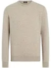 Zegna Oasi Cashmere Crewneck Jumper In Neutral