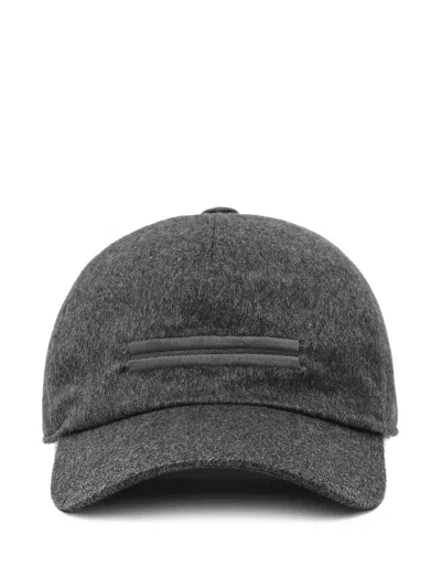 Zegna Oasi Curved Peak Cap In Gray