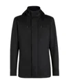 Zegna Oasi Elements Cima Drawstring Over Jacket In Black