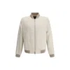 Zegna Linen Bomber Jacket In Neutral