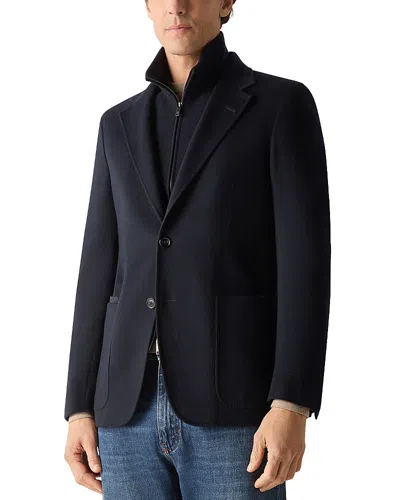 Zegna Single Breasted Cashmere Sport Coat In Blue