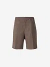 Zegna Brown Oasi Lino Short Pants In Brown