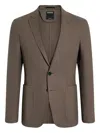 Zegna Oasi Linen Blazer In Brown