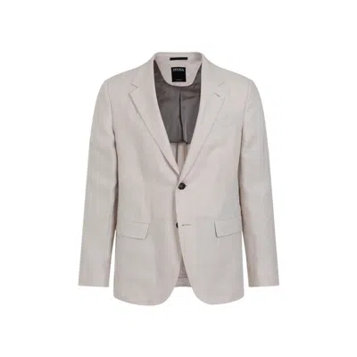 Zegna Oasi Linen Jacket In White