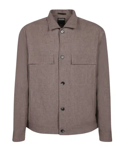 Zegna Grey Wool Casual Jacket