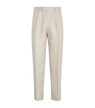 ZEGNA OASI LINEN TAILORED TROUSERS