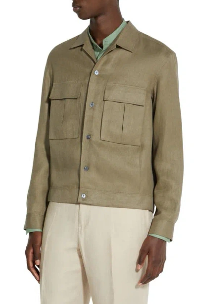 ZEGNA OASI LINEN TWILL OVERSHIRT