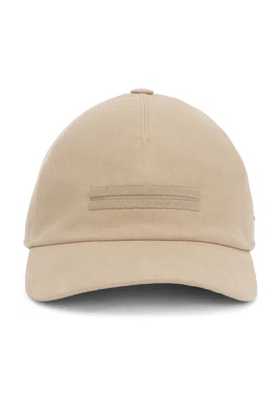 Zegna Oasi Lino Baseball Cap In Brown