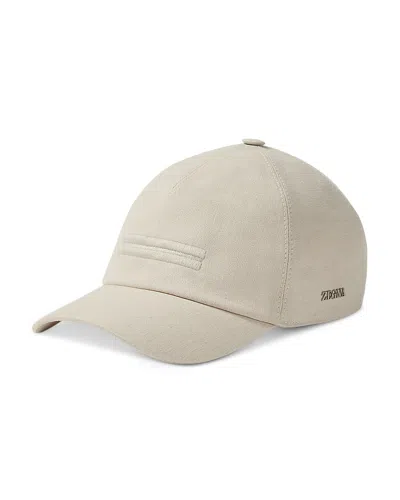 Zegna Oasi Lino Baseball Cap In Neutral