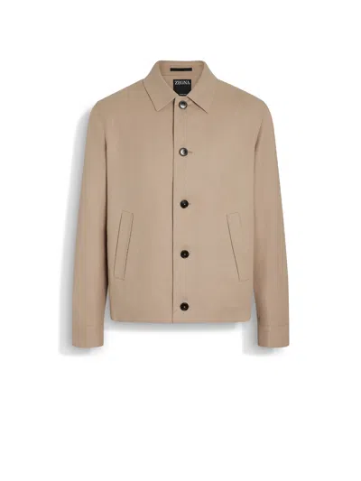 Zegna Veste Workwear En Oasi Lino Blue Flower In Multi