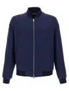 Zegna Jacket With Zip Navy Blue In Blue