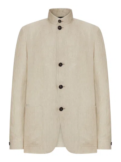 Zegna Oasi Lino Chore Jacket In Multi