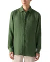 Zegna Oasi Lino Dress Shirt In Green