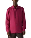 Zegna Oasi Lino Dress Shirt In Pink