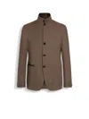 Zegna Linen-blend Shirt Jacket In Marron Foncé